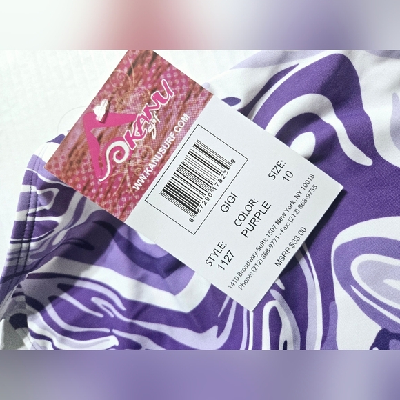 Kanu Surf Hurricane Beach Sport UPF 50+ 1-Piece Swimsuit Gigi Purple 10 - Picture 4 of 8